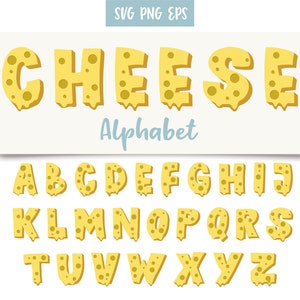 Alphabet Essen ClipArt, Käse Buchstaben Clipart Svg, Buchstaben Set, Alphabet Poster, Wein Svg