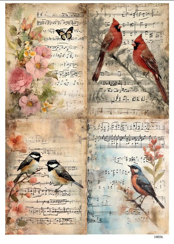 A4 - A3 rice paper for decoupage Unique rice papers music rice paper nursery decor Baby Boy Girl wall art  Baby animal