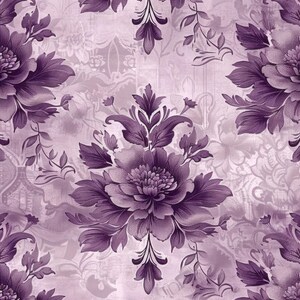 Papel de arroz A3 - A4 para decoupage Papeles de arroz únicos, flores, fondo, papel de arroz washi, papel de arroz impreso, álbum de recortes, damasco floral morado