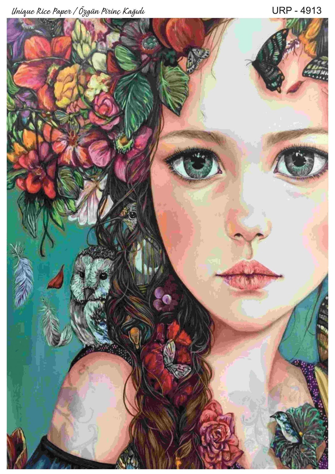 A3 Rice Paper for Decoupage Unique Rice Papers Girl - Etsy