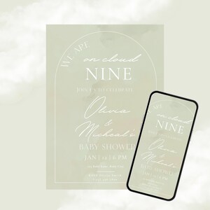 Cloud Nine Baby Shower Invitation (Digital File)