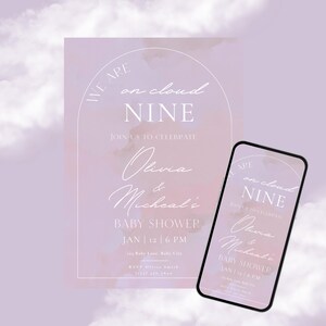 Cloud Nine Baby Shower Invitation (Digital Download)