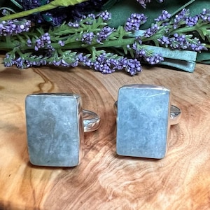 Aquamarine Ring, Aquamarine Crystal Ring, 925 Sterling Silver, Size 7.5 or Size 8.5