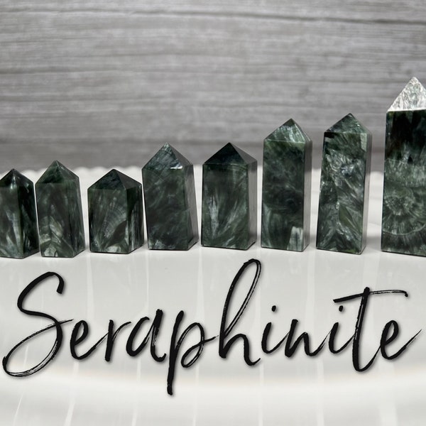 Small Seraphinite Tower, Seraphinite Point, Seraphinite Crystal, Healing Crystal, Green Charoite, Mini Tower, Mini Point