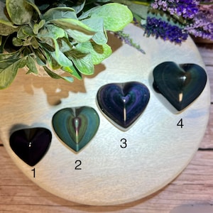 Rainbow Obsidian Heart, Rainbow Obsidian 3D Heart, Obsidian Rainbow