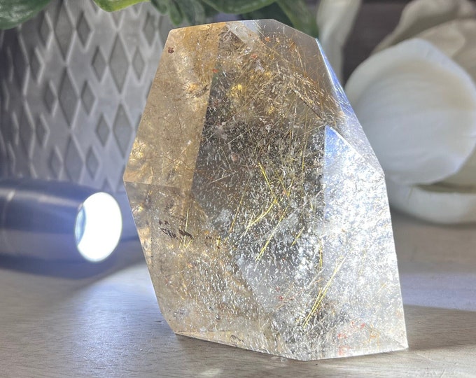 Rutilated Smoky Quartz Free Form, Gold Rutile Smoky Quartz Freeform, Smoky Quartz Freeform,  Rutilated Smoky Quartz