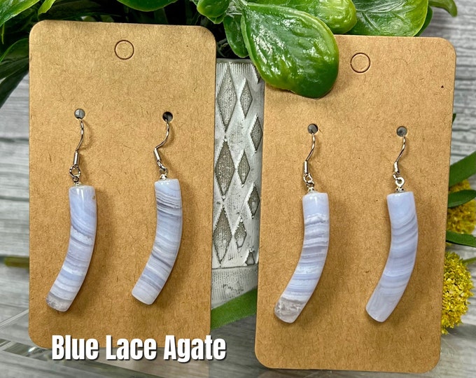Blue Lace Agate Earrings, Blue Lace Agate Drop Earrings, Blue Lace Agate Dangle Earrings, 925 Silver Earring Setting