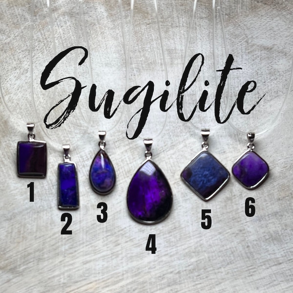 Sugilite Pendant, Sugilite, Blue Sugilite, Purple Sugilite, 925 Silver - You Choose!