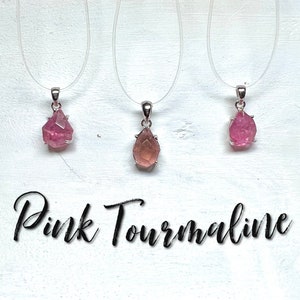 Pink Tourmaline Pendant, Polished Pink Tourmaline, Polished Freeform Pendant, 925 Silver Clasp