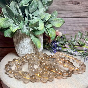 Gold/Silver Rutilated Bracelet, Gold Rutile, Silver Rutile, Rutilated Garden Quartz, Large  Beads, Stretchy