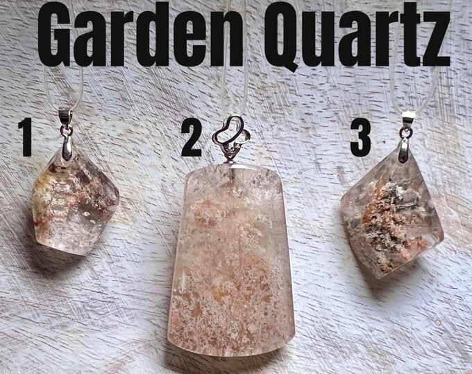 Garden Quartz Pendant, Rutilated Garden Quartz Pendant, Lodolite, Garden Quartz, Inclusion Quartz