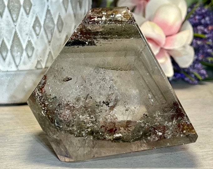 Green Phantom Garden Quartz, Garden Quartz Freeform, Green Phantom Quartz, Lodolite, Inclusion Quartz, Rainbows (16)