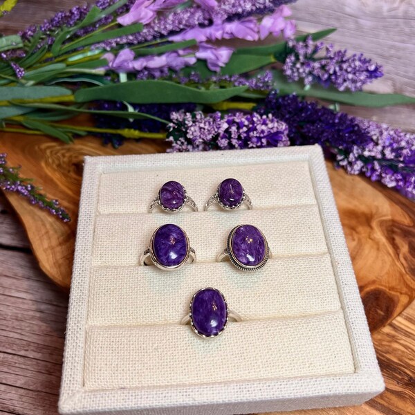 Charoite Adjustable Ring main image 0