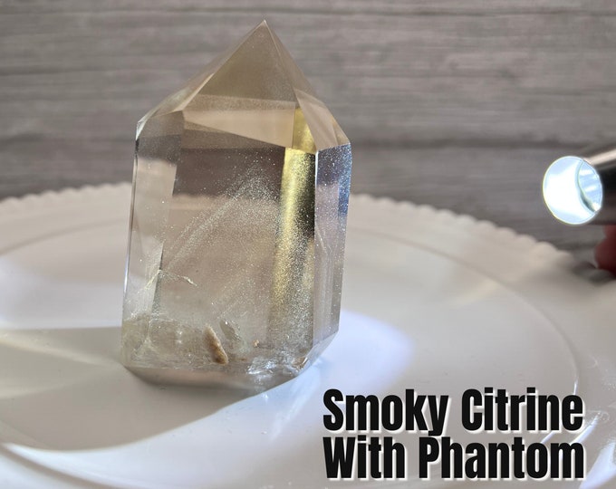 Smoky Citrine with Phantom, Smoky Citrine Tower Freeform, Smoky Citrine, Smoky Citrine Freeform with Phantom