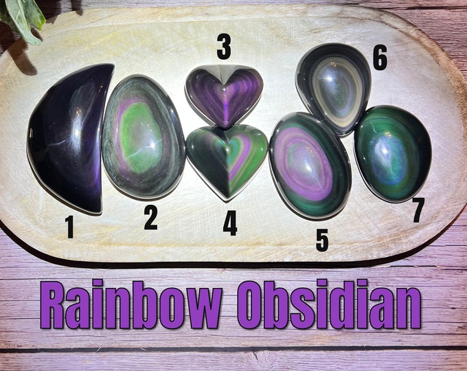 Rainbow Obsidian, Rainbow Obsidian Heart, Rainbow Obsidian Palm, Rainbow Obsidian Heart -You Choose!
