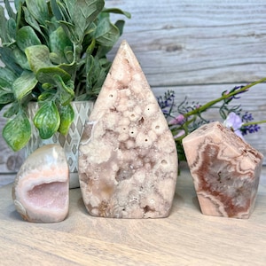 Pink Flower Agate with Amethyst, Pink Amethyst Flower Agate, Pink Flower Agate, Sakura, Cherry Blossom Agate, Amethyst Druzy