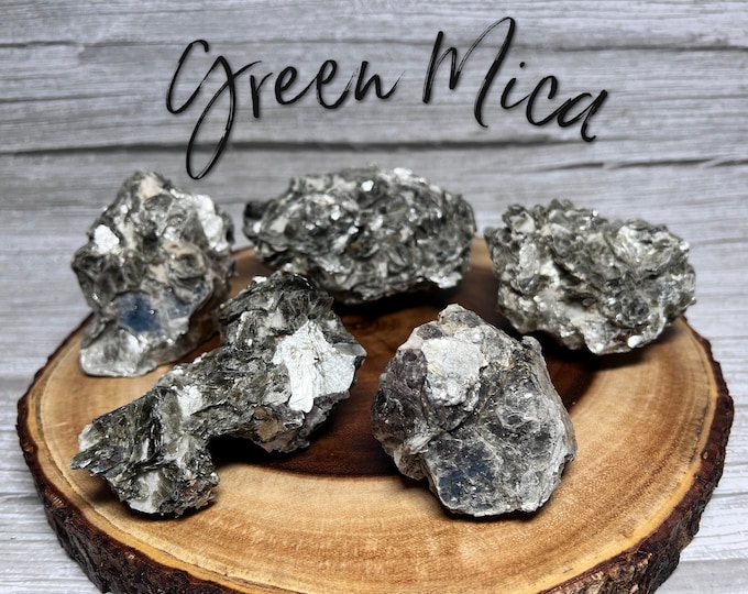 Beautiful Green Mica Raw Stone, Silvery Green Mica Rough Stone, Flashy Mica, Specimen