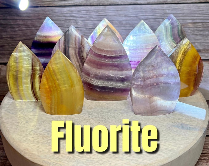 Beautiful Fluorite Freeform Flame, Fluorite Freeform, Fluorite Crystal Carving