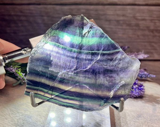Rainbow Fluorite Slab, Fluorite Slab, Fluorite Crystal Carving (1)