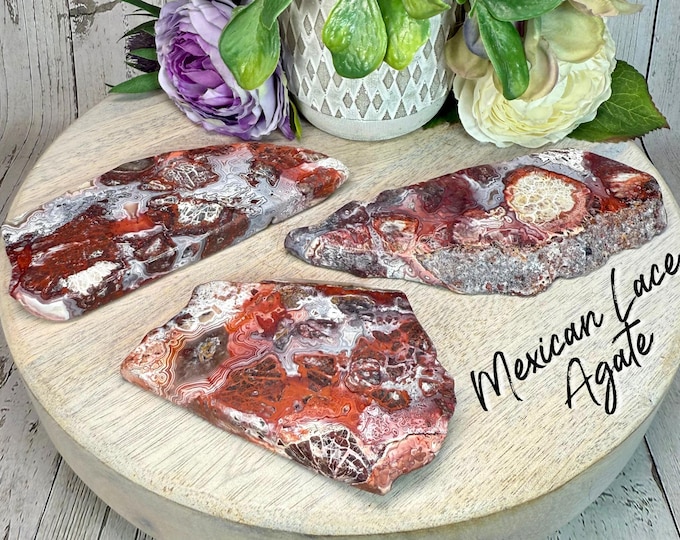 Mexican Lace Agate Slab, Mexican Agate Slice, Polished Mexican Lace Agate (#2)