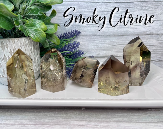 Beautiful Smoky Citrine Freeform with Rainbows, Smoky Citrine Freeform Tower, Smoky Citrine with Rainbows (2)