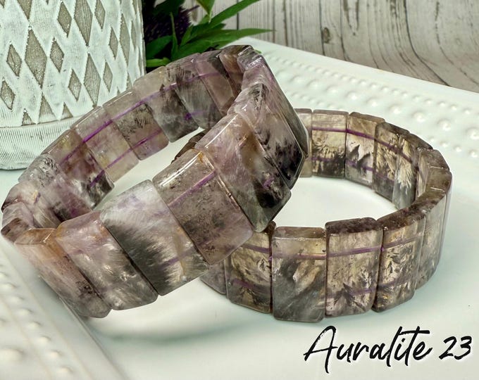 Auralite 23 Bracelet, Auralite 23 Soft Bangle Bracelet, Auralite 23 Bangle Bracelet, Auralite 23 Crystal Bracelet, Crown & Third Eye Chakras