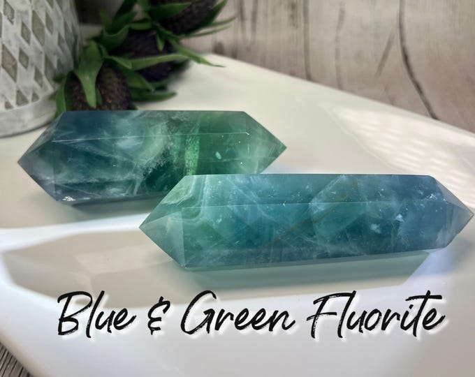 Blue Fluorite DT, Blue Green Fluorite DT, Fluorite DT, Double Terminated Fluorite (2)