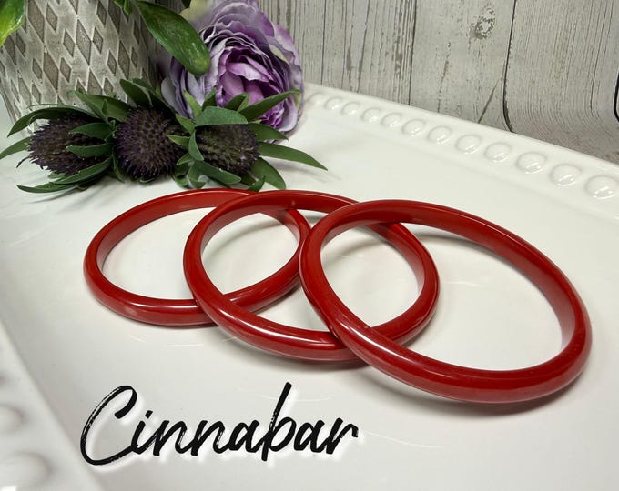 Cinnabar Bangle, Stabilized Cinnabar Bangle Bracelet