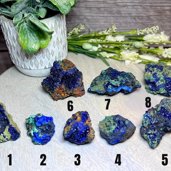 Azurite Specimen, Sparkly Druzy Azurite, Deep Rich Blue Azurite and Malachite, Stone of Heaven