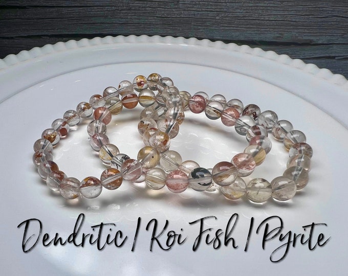 Dendritic Koi Fish Quartz with Pyrite, Koi Fish Quartz, Pyrite in Quartz