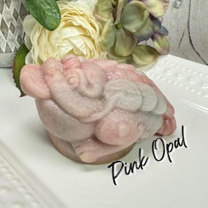 Pink Opal Lucky Money Toad Carving, Money Frog Carving, Pink Opal Crystal, Crystal Money Toad Carving