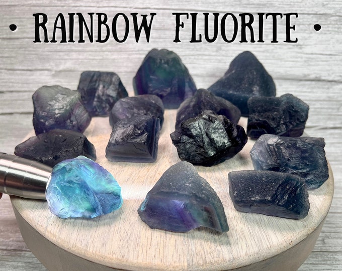 Rainbow Fluorite Raw Stone, Rainbow Fluorite, Fluorite Raw Stone, Rainbow Fluorite Rough Stone, The Rainbow of Positive Energy