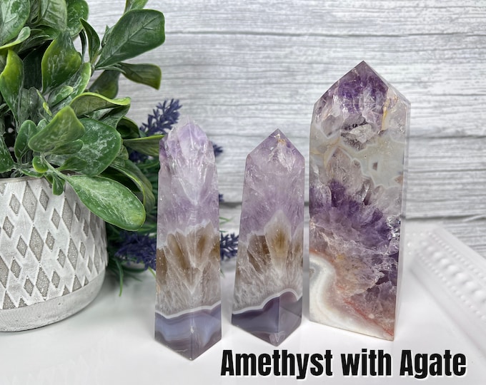 Amethyst in Agate Tower, Amethyst Agate Tower, Amethyst Tower, Purple Crystal Tower