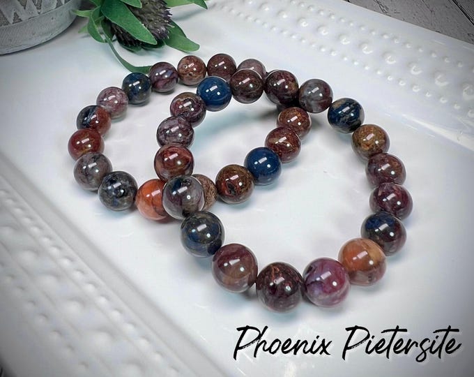 Phoenix Pietersite Bracelet, Pietersite in Quartz Bracelet, Pietersite Bracelet, 11mm Round Bead Bracelet