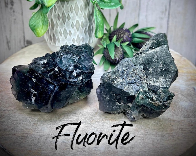 Cubic Fluorite with Pyrite Raw Stone, Pyrite Fluorite Rough Stone, Cubic Fluorite with Pyrite Specimen