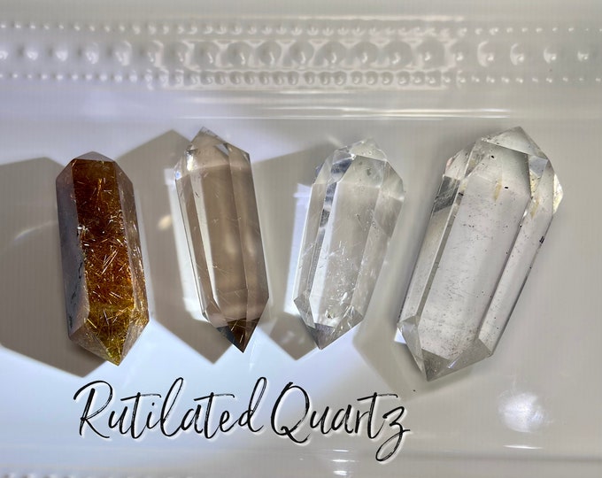 Rutilated Quartz Double Terminated, Rutile Quartz Double Terminated, Double Terminated Crystal