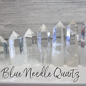 Blue Needle Quartz Tower, Blue Angel Wing Quartz, Clear Quartz Tower, Blue Phantom Quartz