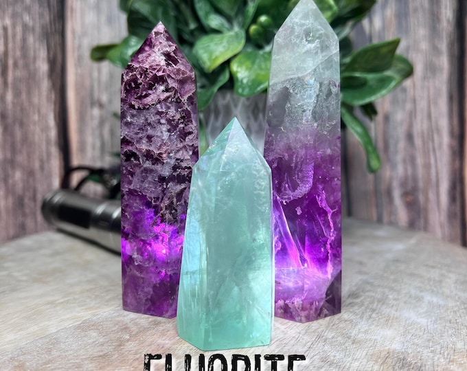 Fluorite Crystal Tower, Green Fluorite Tower, Purple Fluorite Tower
