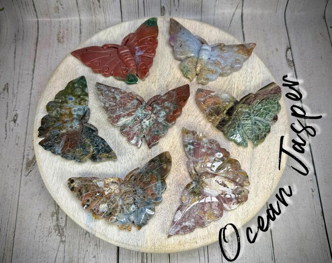 Ocean Jasper Butterfly Carving, Butterfly Carving from Ocean Jasper, Ocean Jasper Carving