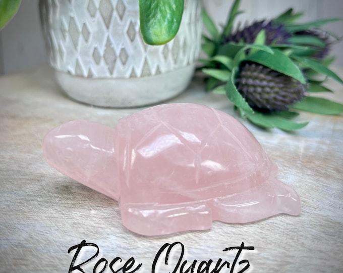 Rose Quartz Turtle, Rose Quartz Turtle Carving, Rose Quartz Crystal Turtle, Crystal Turtle Carving, Pink Crystal Turtle
