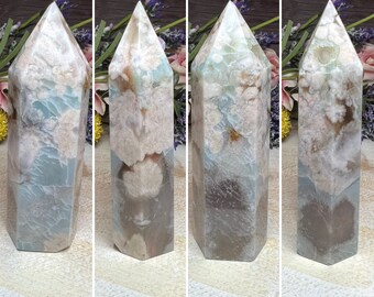 Green Flower Agate Tower, Flower Agate, Green Flower Agate, Cherry