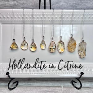 Hollandite in Citrine Pendant, Citrine with Hollandite, Sea Urchin Quartz, Star Hollandite, 925 Sterling Silver Clasp / 925 Silver Wire Wrap