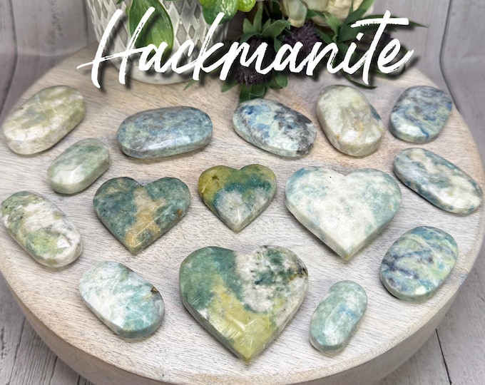 Hackmanite Palm Stone, Hackmanite Crystal, Hackmanite Palms, Hackmanite Hearts, UV Reactive Crystal