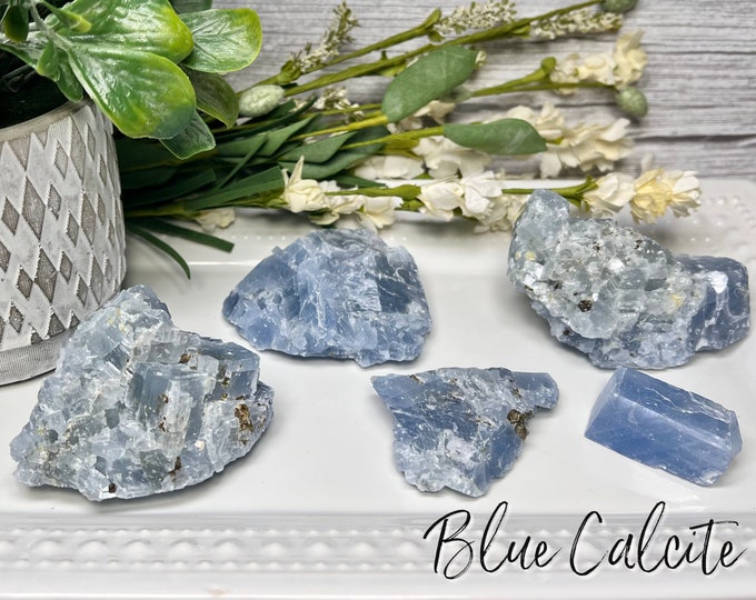 Blue Calcite, Blue Calcite Raw Specimen, Blue Calcite Rough Stone, Calcite Crystal