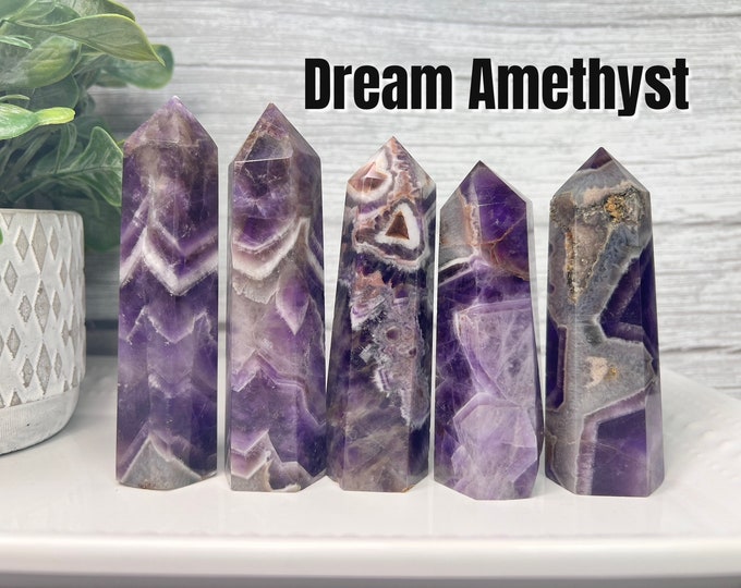Dream Amethyst Tower, Dream Amethyst Point, Dream Amethyst Crystal, Chevron Amethyst