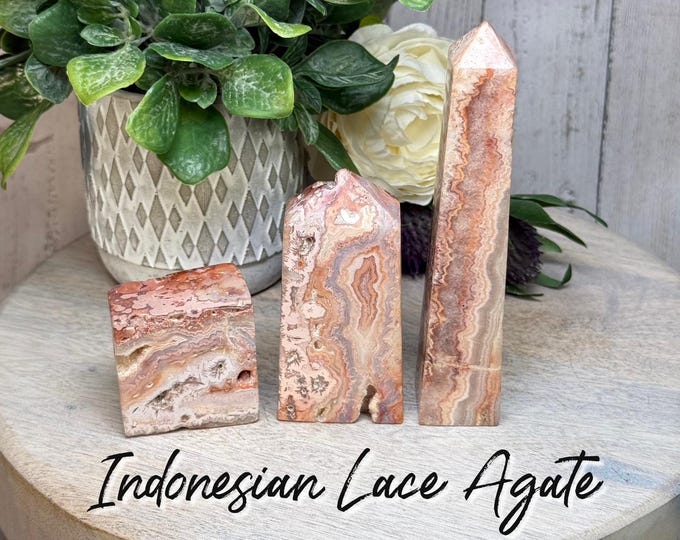 Crazy Lace Agate from Indonesia, Crazy Lace Agate Tower or Freeform