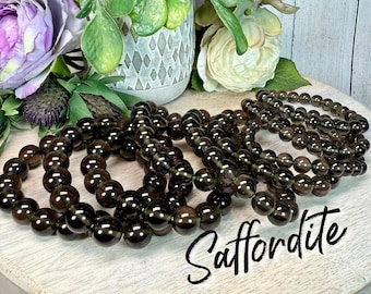 Saffordite Bracelet, Cintamani Stone Bracelet, 8mm or 10mm or 12mm Round Beads, Sirius Stone Bracelet