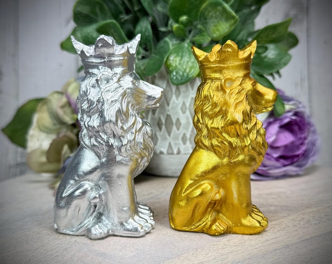 Lion Sphere Stand, Silver or Gold Color Lion Small Sphere Holder, Crystal Sphere Stands