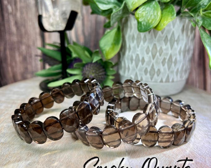 Smoky Quartz Bracelet, Smoky Quartz Soft Bangle, Smoky Quartz Shoupai, Smoky Quartz Crystal Bracelet