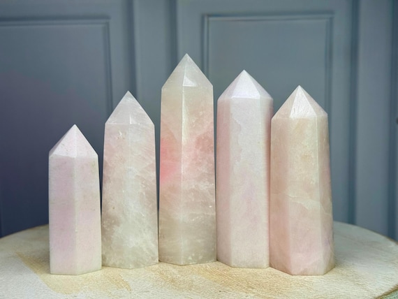 Pink Mangano Calcite Tower, Pink Calcite, UV Reactive Crystal